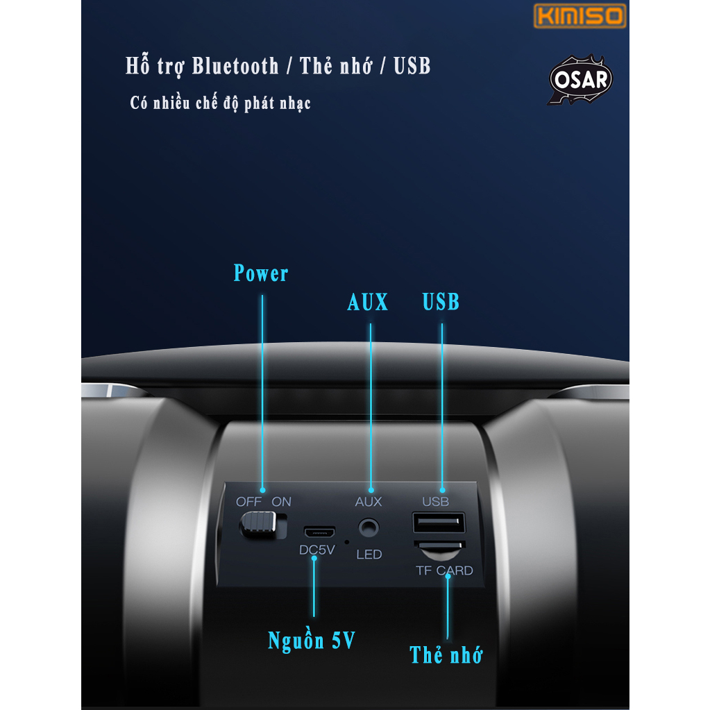 Loa Bluetooth karaoke SK 2036 nhiều màu - Loa Bluetooth karaoke xách tay di động KIMISO T1S
