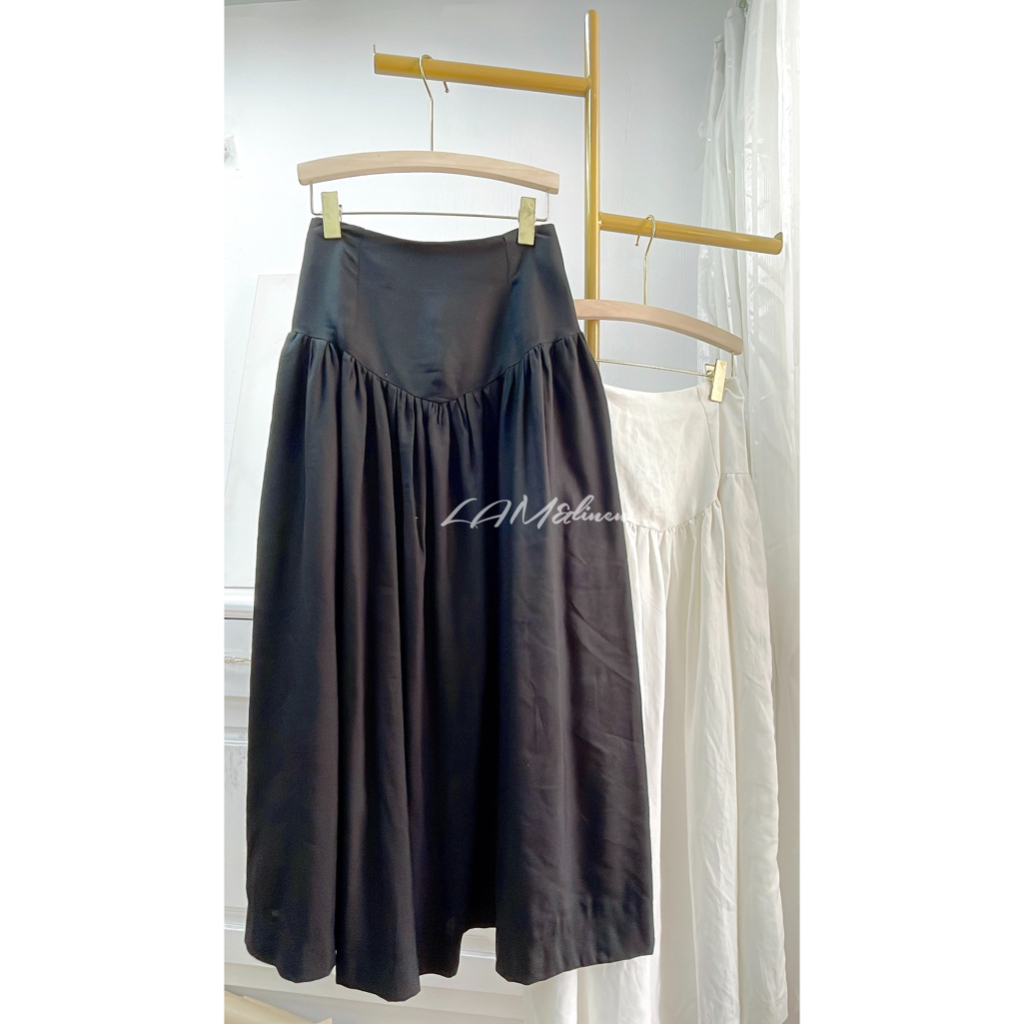 Chân váy xoè trendy có túi, tôn dáng Linen cao cấp