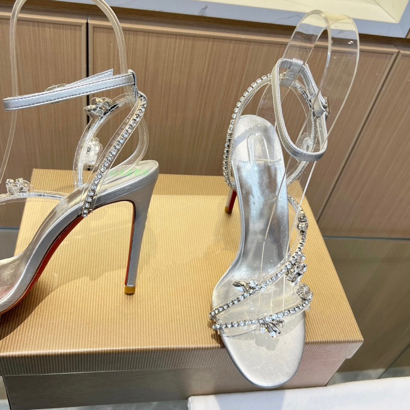 ORDER 🪻 Giày Korea dây trong mảnh hạt đá gót nhọn 10cm 35-39