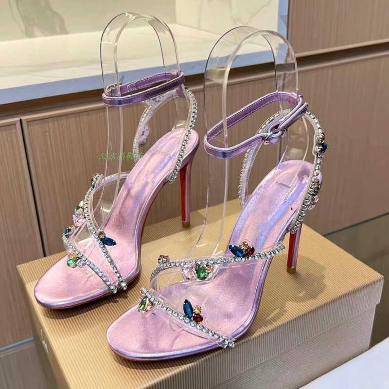 ORDER 🪻 Giày Korea dây trong mảnh hạt đá gót nhọn 10cm 35-39