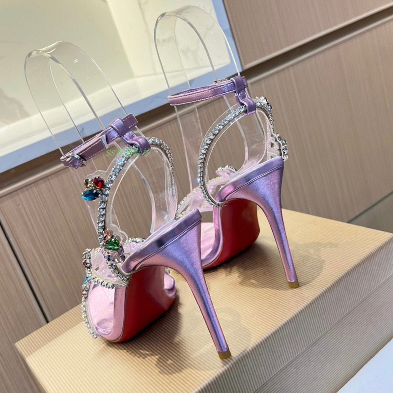 ORDER 🪻 Giày Korea dây trong mảnh hạt đá gót nhọn 10cm 35-39