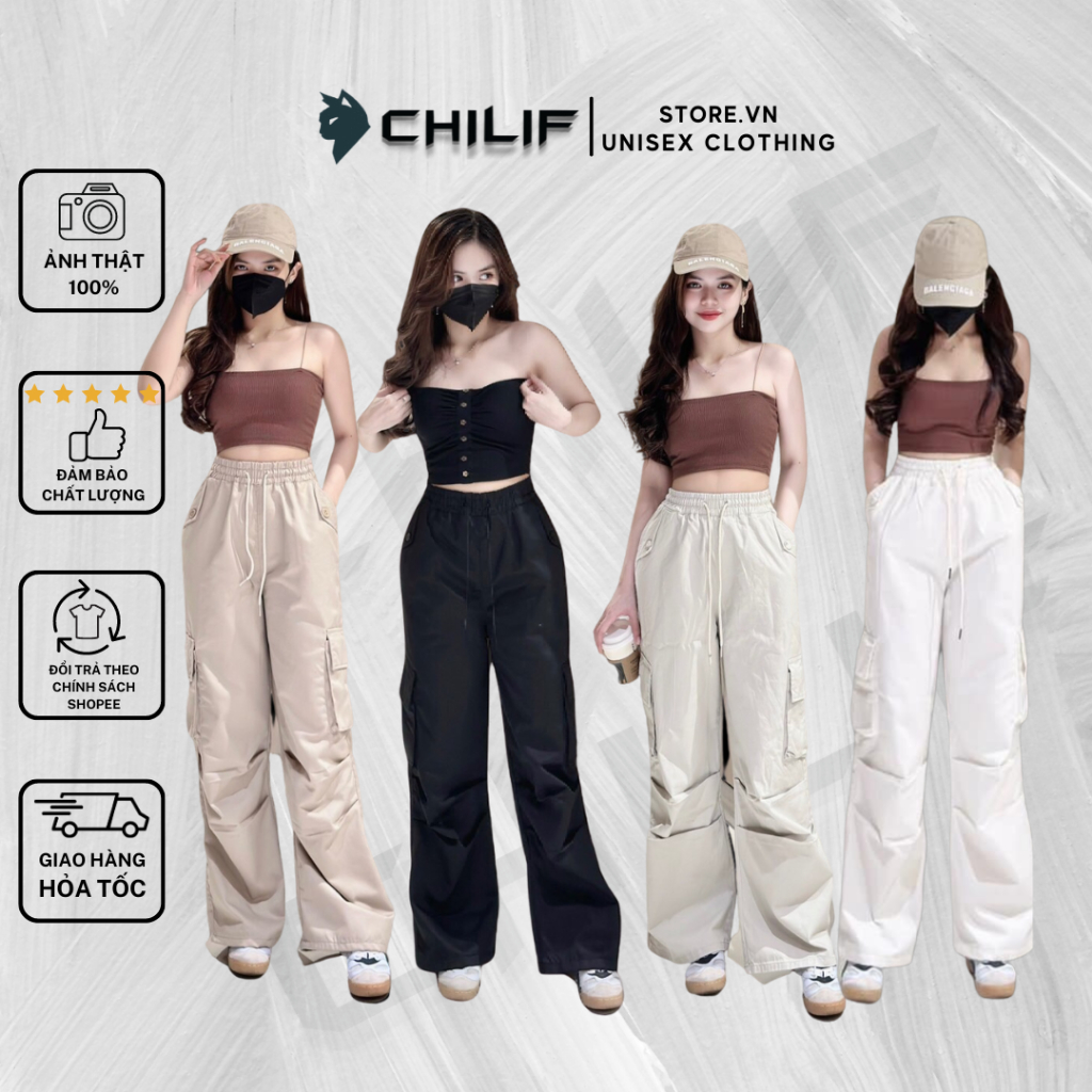 Quần túi hộp lưng thun unisex, chất kaki dày dặn xịn mịn, cao cấp, ulzzang cực đẹp [ hình thật+video CHILIF]