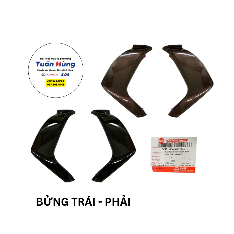 Bửng xe Joyride EFI SYM màu đen/nâu