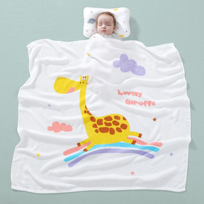 Chăn lụa đắp hè cho bé vải cotton mềm mại thoáng mát phù hợp đắp cho bé nằm điều hòa mùa hè 1m1x1m1 A105