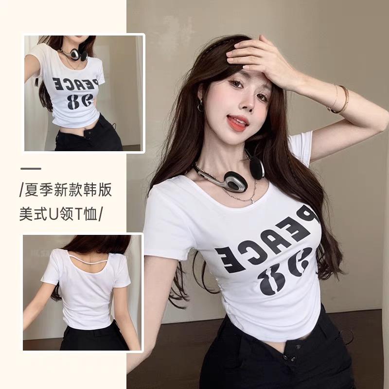 Áo Croptop Tay Ngắn In Chữ 98 Chất Thun Borzip