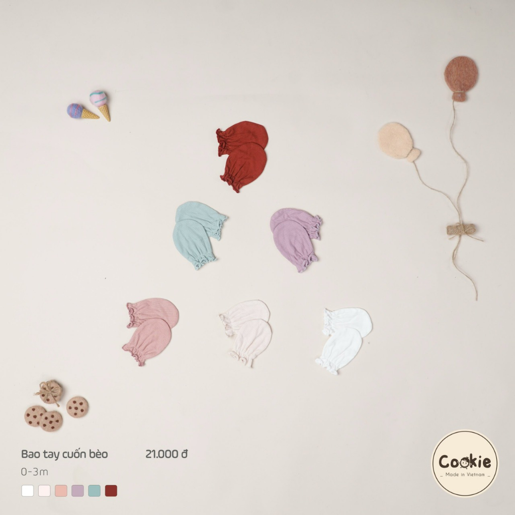 Cookie - Sét Mũ , Bao tay chân cuốn bèo CK3006