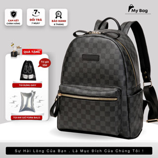 Balo Da Sọc Lv Balo Thời Trang Nam Nữ Balo Caro Da PU Cao Cấp Chống Nước Đựng Sách Vở Lapp 15.6inh