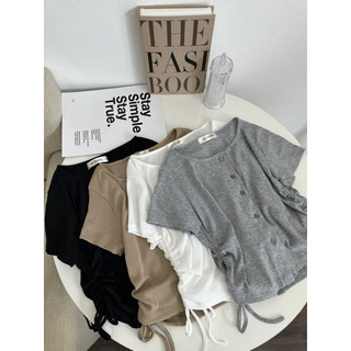 Áo Croptop rút eo cúc giữa (3290) - MIDISTORE