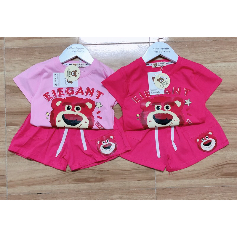 set bộ gấu dâu bé gái