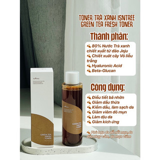 Toner chiết xuất Trà xanh thuần chay lành tính Isntree Green Tea Fresh Toner