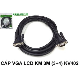 Cáp VGA KingMaster KV401  1.5m/3m/5m Full HD 1900*1080P Hãng phân phối, Đen, Chạy Full Màn Hình