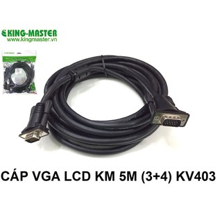 Cáp VGA KingMaster KV401  1.5m/3m/5m Full HD 1900*1080P Hãng phân phối, Đen, Chạy Full Màn Hình