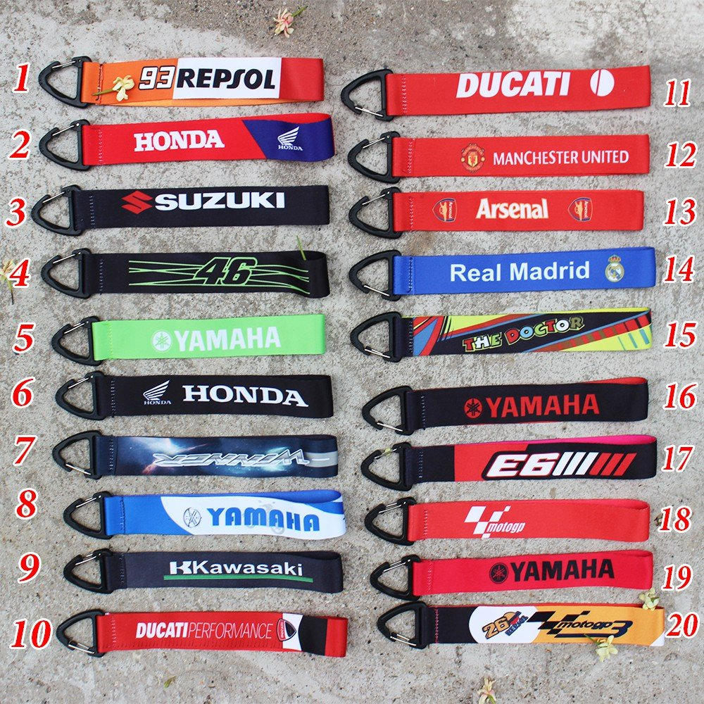 Móc khóa dây vải xe máy