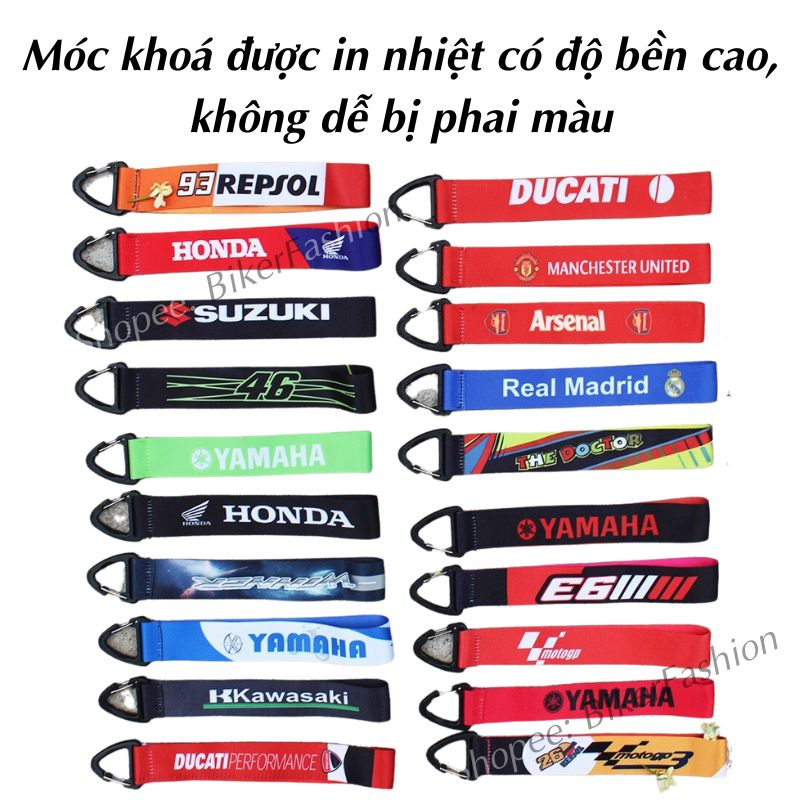 Móc khóa dây vải xe máy