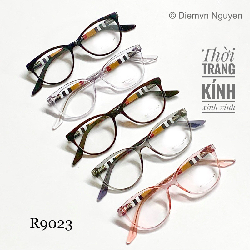 Gọng kính cho mặt nhỏ, mắt mèo R9023_ Gọng cận nữ mắt mèo nhỏ xinh chất Nhựa Acetate cốt kim loại, cứng cáp, nhẹ, bền