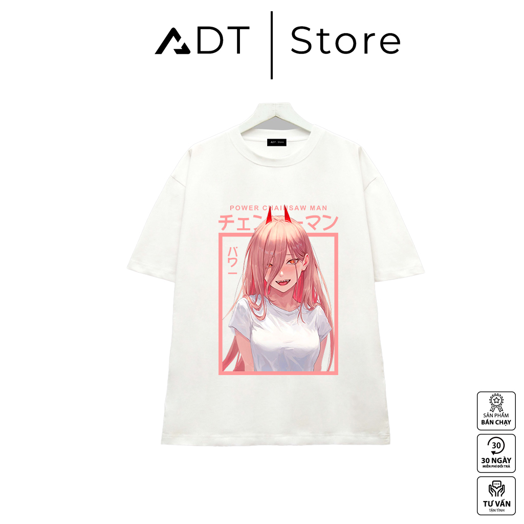 BST Áo thun : ADTStore x chainsaw. Áo Anime in hình Denji, Makima, Power, Pochita, Aki chất thun co giãn 4 chiều