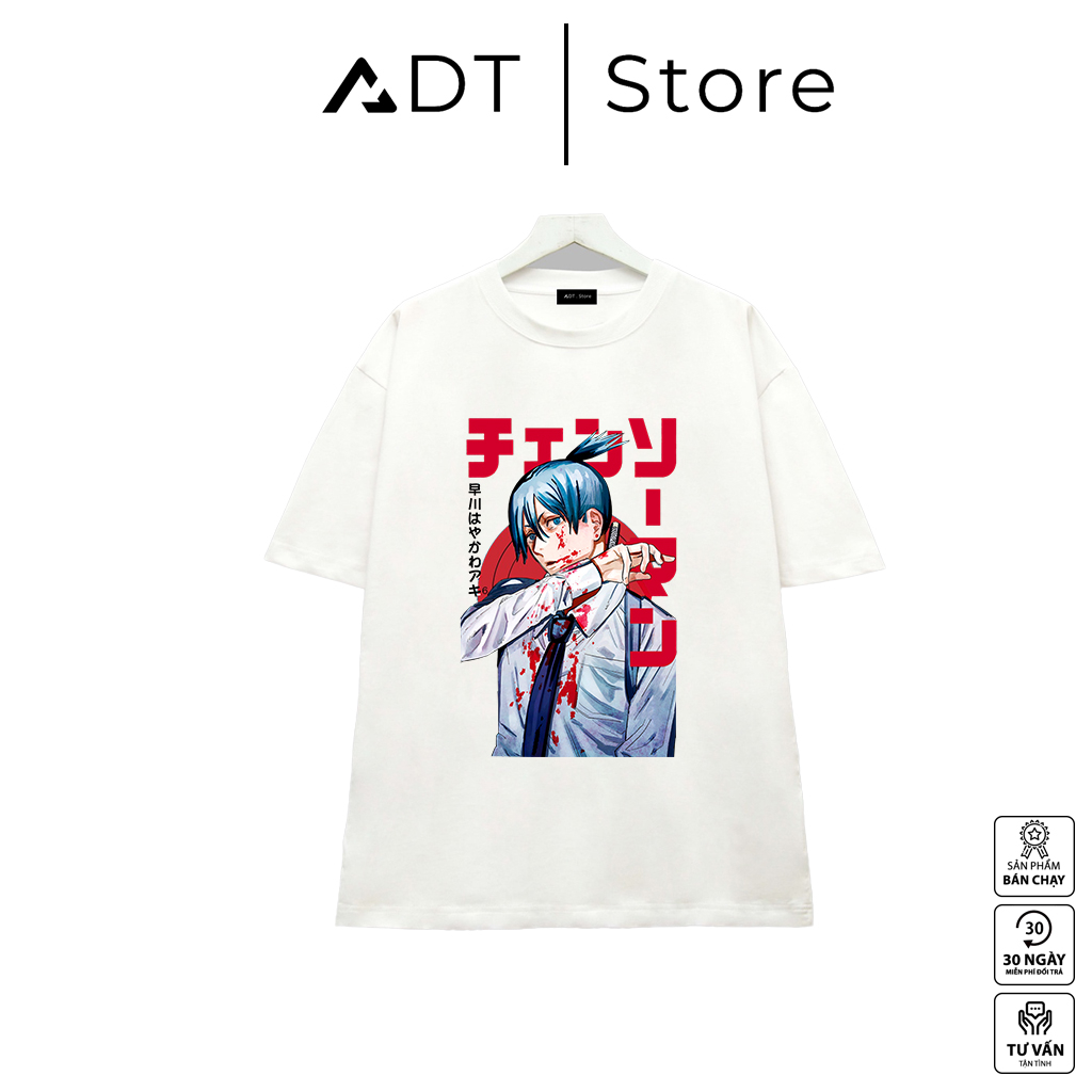 BST Áo thun : ADTStore x chainsaw. Áo Anime in hình Denji, Makima, Power, Pochita, Aki chất thun co giãn 4 chiều