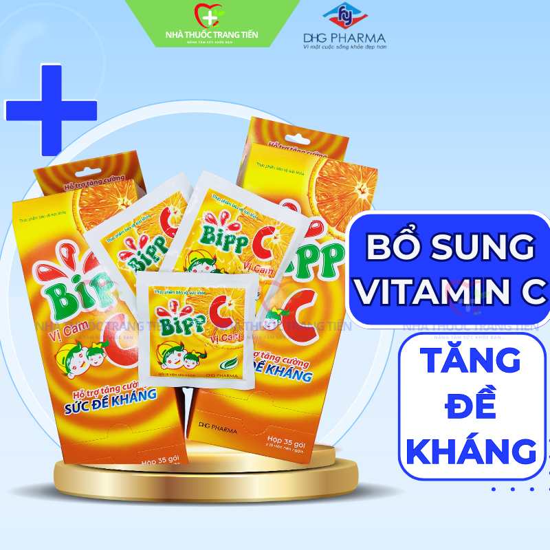 Viên ngậm vitamin c Bipp C vị cam Kẹo ngậm thơm miệng Giúp tăng cường sức đề kháng cho cơ thể Gói 10 Viên
