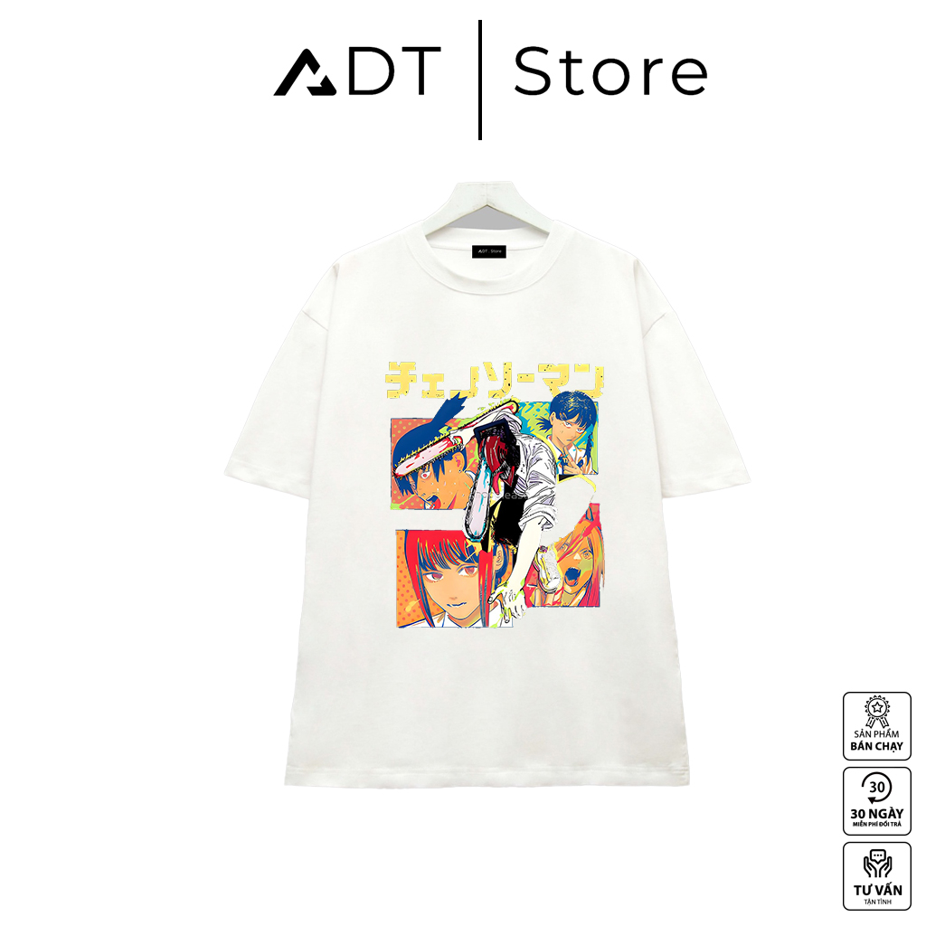 BST Áo thun : ADTStore x chainsaw. Áo Anime in hình Denji, Makima, Power, Pochita, Aki chất thun co giãn 4 chiều