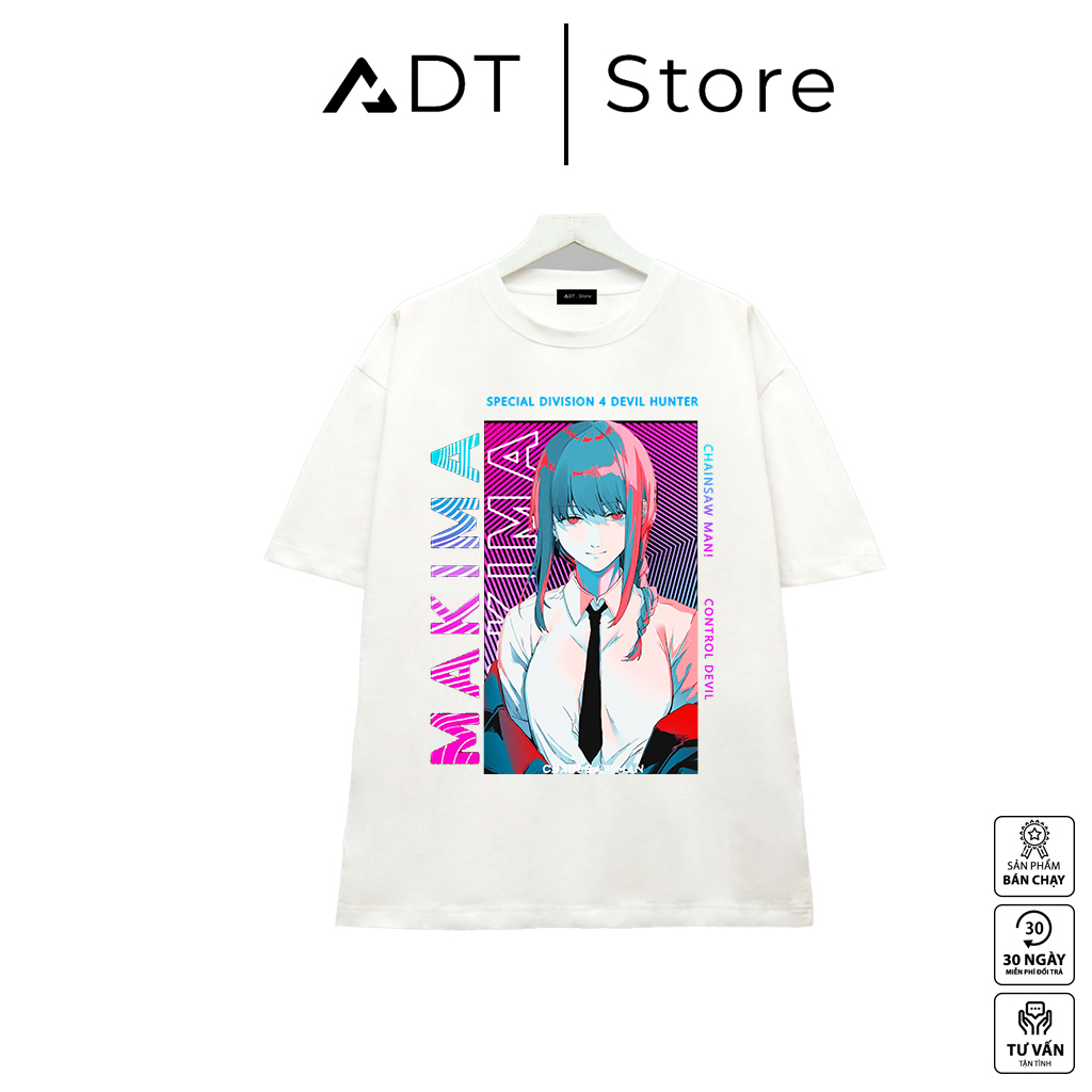 BST Áo thun : ADTStore x chainsaw. Áo Anime in hình Denji, Makima, Power, Pochita, Aki chất thun co giãn 4 chiều