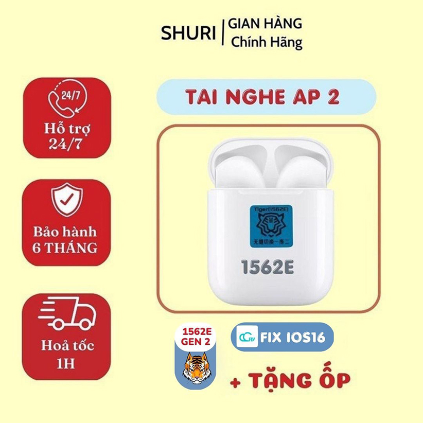 Tai Nghe Hổ Vằn 1562E ENC Made in Japan Cao Cấp | Tai Nghe Bluetooth AP2 Hổ Vằn 1562E Hồng Ngoại - Bảo Hành 5 Tháng