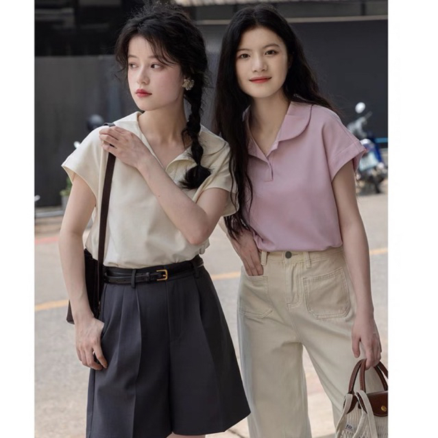 Áo polo cổ sen LAM, áo polo nữ chất thun cotton chính phẩm cao cấp