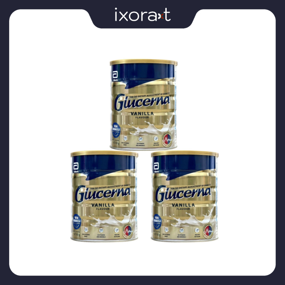 Combo 3 hộp Sữa Glucerna Úc hương Vanilla dành cho người tiểu đường 850G Abbott
