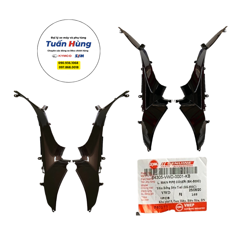 Yếm bửng xe Joyride SYM màu đen/nâu