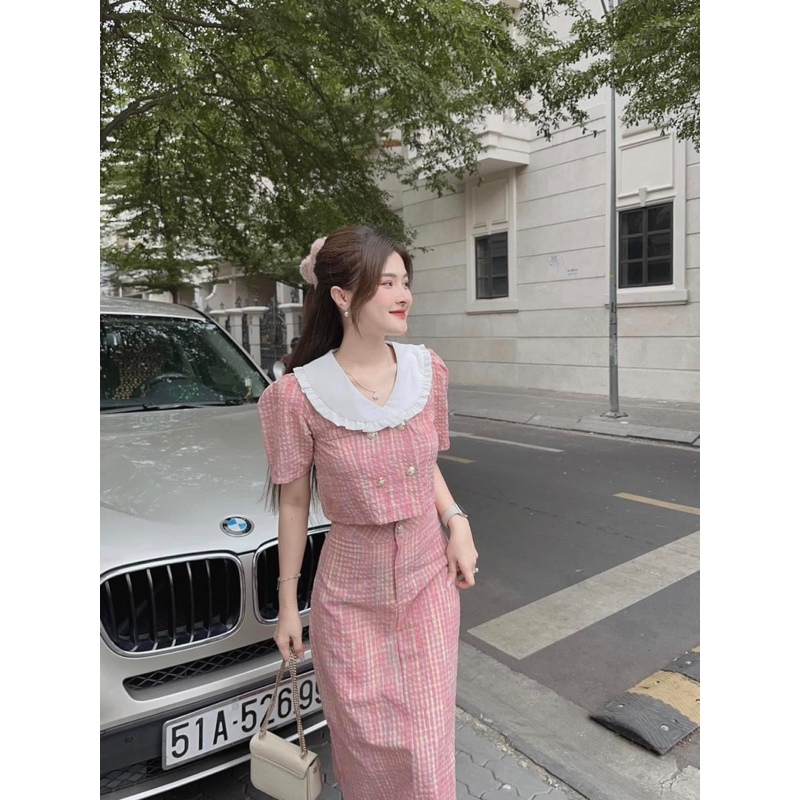 Chân Váy Nhăn Áo Kiểu Dáng Dài