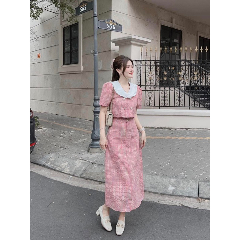 Chân Váy Nhăn Áo Kiểu Dáng Dài