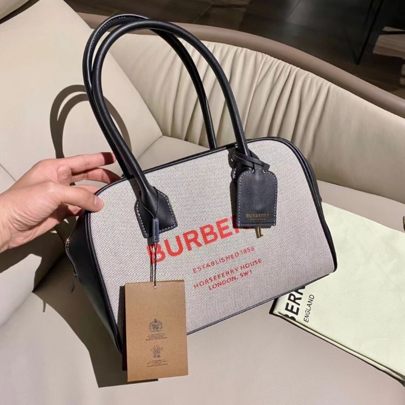 TÚI BURBERRY HORSEFERRY PRINT COTTON CANVAS HALF CUBE