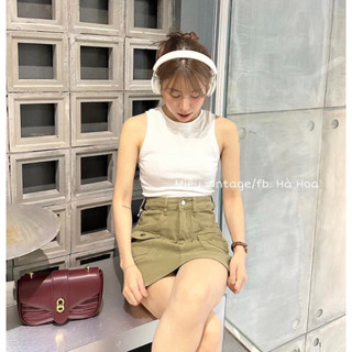 Áo ba lỗ Saly chất thun gân co dãn basic dáng croptop Aobalo2300_P0K34