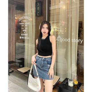 Áo ba lỗ Saly chất thun gân co dãn basic dáng croptop Aobalo2300_P0K34