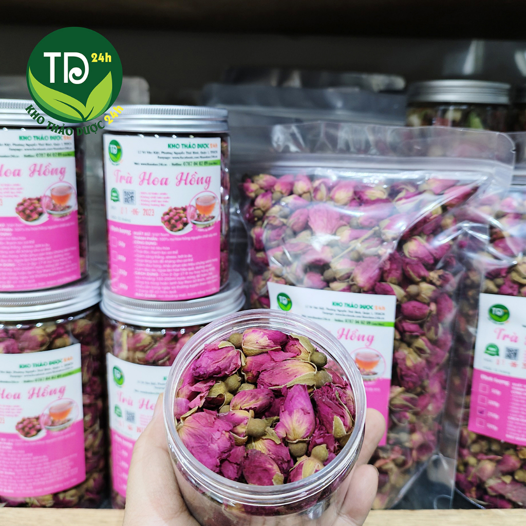 Trà hoa hồng sấy khô tự nhiên giúp thanh nhiệt giải độc, làm đẹp da, giảm căng thẳng mệt mỏi, lấy lại vóc dáng | Farm24h