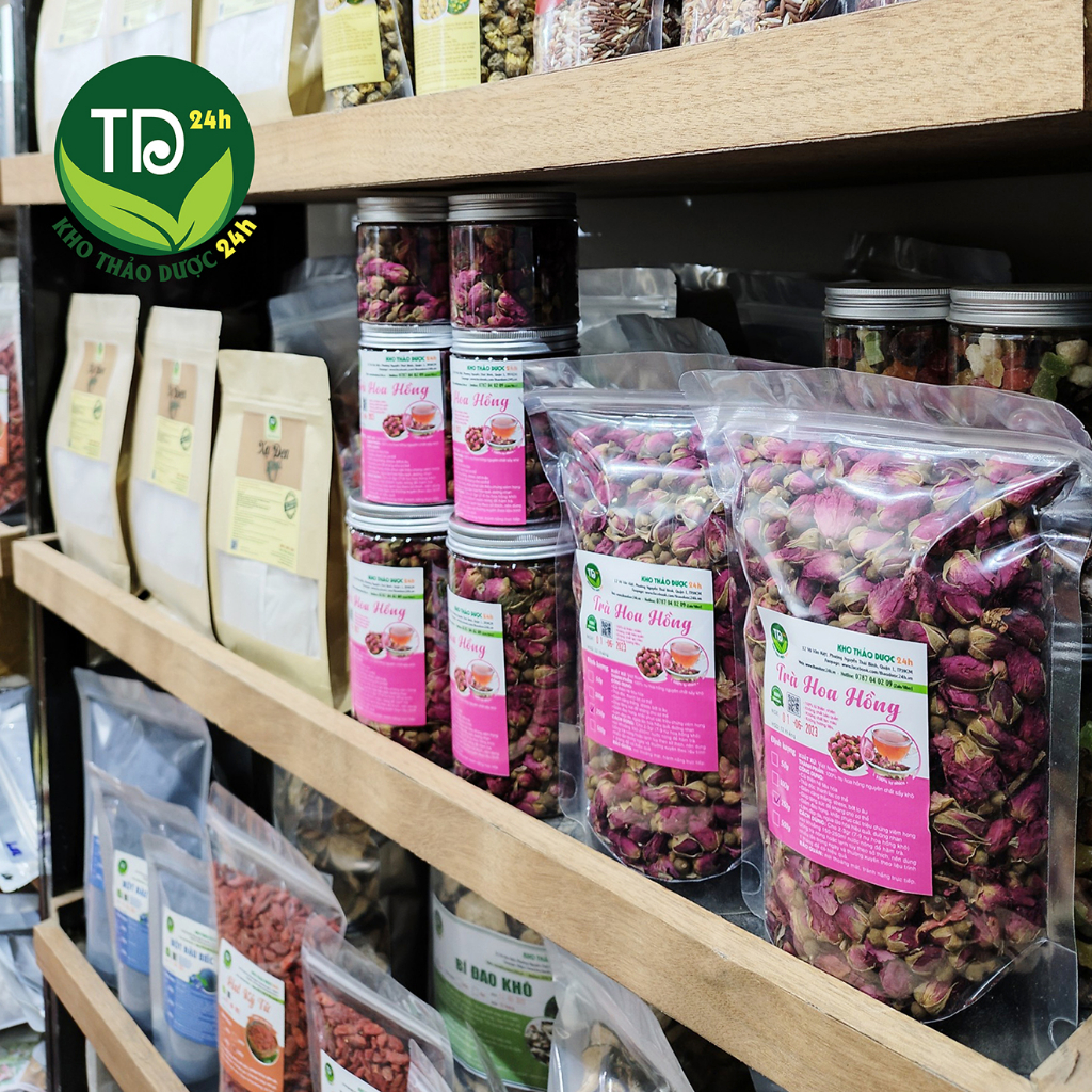 Trà hoa hồng sấy khô tự nhiên giúp thanh nhiệt giải độc, làm đẹp da, giảm căng thẳng mệt mỏi, lấy lại vóc dáng | Farm24h