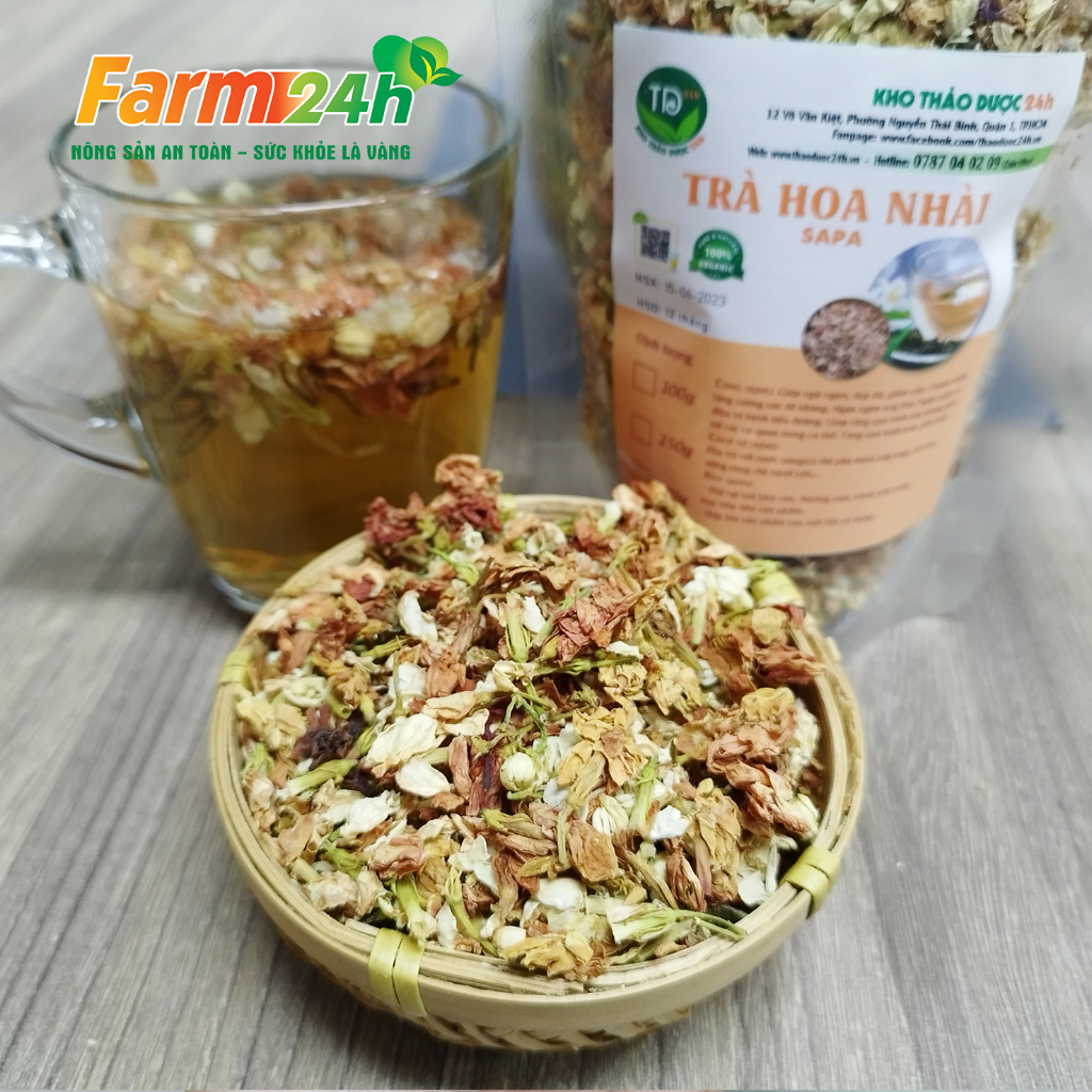 Trà hoa nhài khô, hàng loại 1, thanh nhiệt, giải độc, làm mát cơ thể, an thần ngủ ngon, kiểm soát cân nặng | Farm24h
