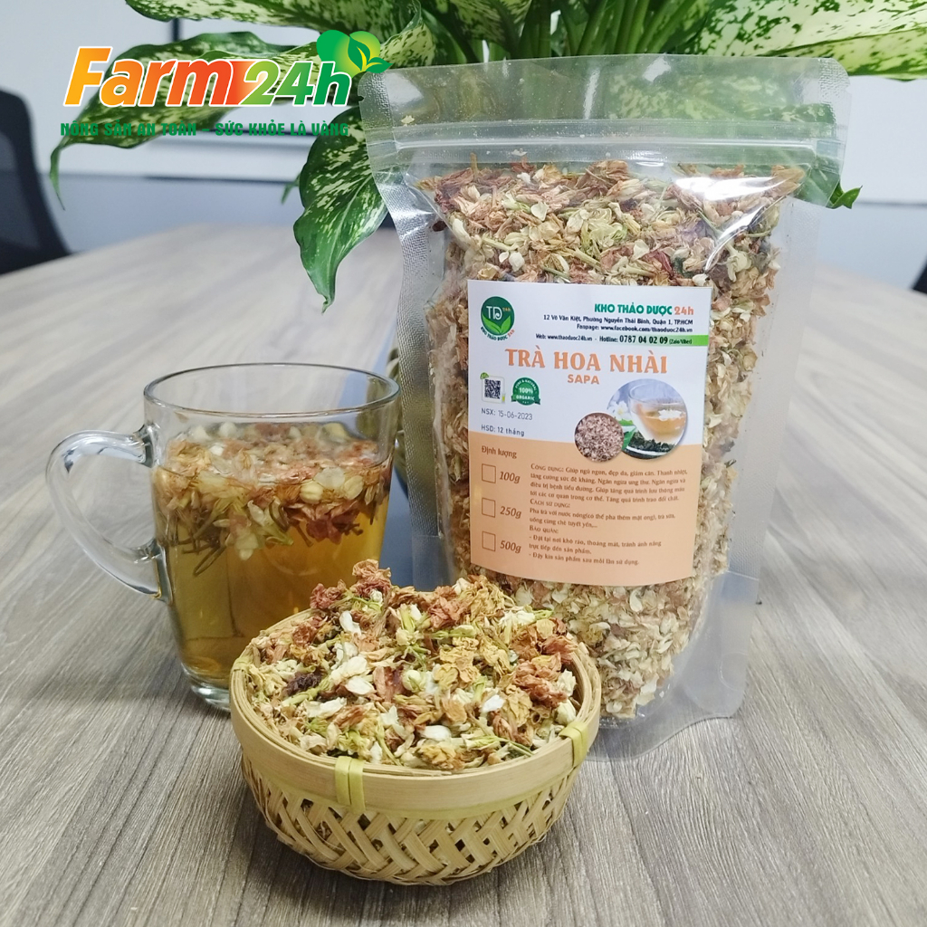Trà hoa nhài khô, hàng loại 1, thanh nhiệt, giải độc, làm mát cơ thể, an thần ngủ ngon, kiểm soát cân nặng | Farm24h