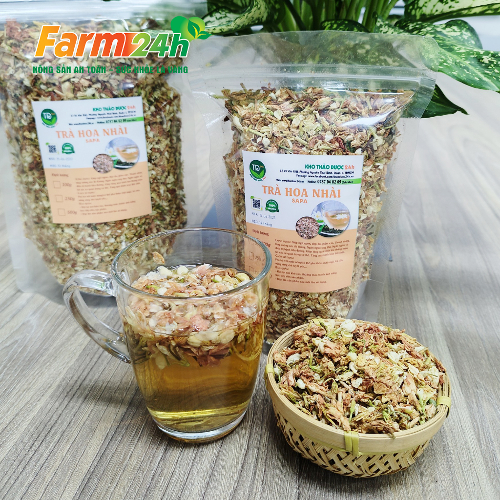Trà hoa nhài khô, hàng loại 1, thanh nhiệt, giải độc, làm mát cơ thể, an thần ngủ ngon, kiểm soát cân nặng | Farm24h