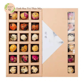 Trà phổ nhĩ hộp giấy 18 viên Tinh Hoa Trà Thảo Mộc Món Qùa Từ Thiên Nhiên