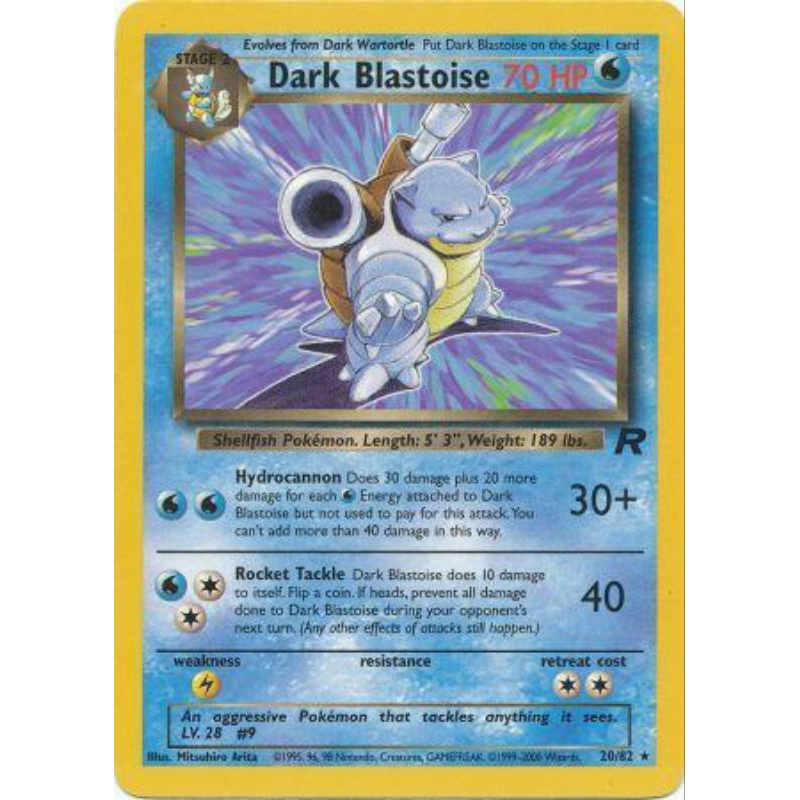 Thẻ Pokemon Dark Blastoise - 20/82 - Rare Unlimited Team Rocket Unlimited Singles