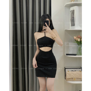 Đầm yếm dây cổ khoét eo