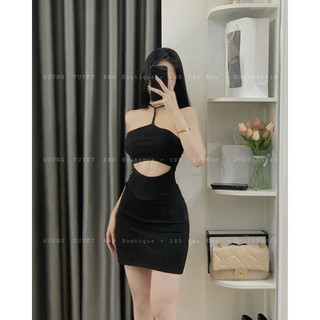 Đầm yếm dây cổ khoét eo