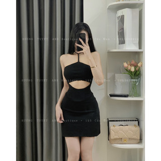 Đầm yếm dây cổ khoét eo