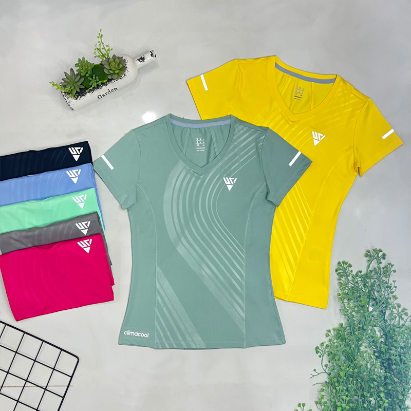 Áo Thun Thể Thao Nữ Thoáng Mát - Áo Thun Tập Gym & Yoga Nữ Mềm Min Họa Tiết Đơn Giản