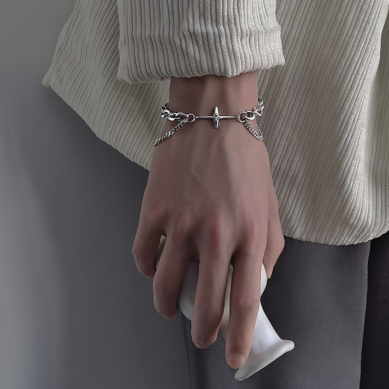 Vòng tay nam nữ UNISEX vòng tay Gothic 2 chuỗi đơn giản