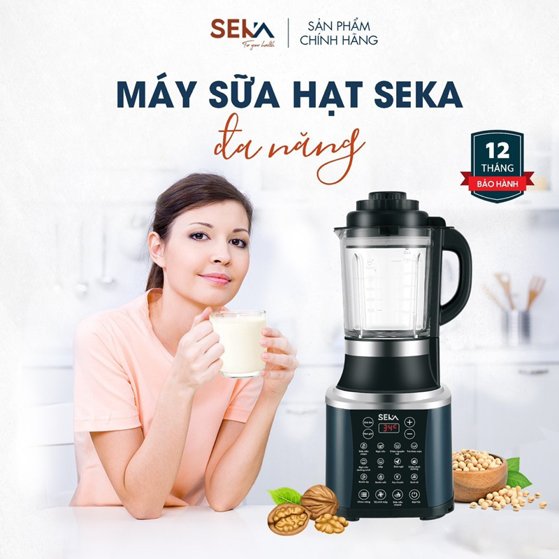Máy làm sữa hạt Seka E400 , 16 chế độ xay nấu đa năng cao cấp , Dung Tích 1.75L bảo hành 12 tháng