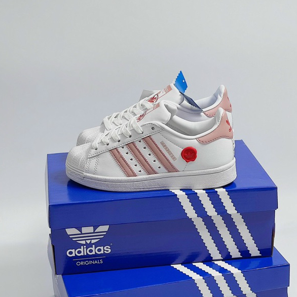 Giày sneaker adidas màu hồng bản like au full giấy tờ phụ kiện