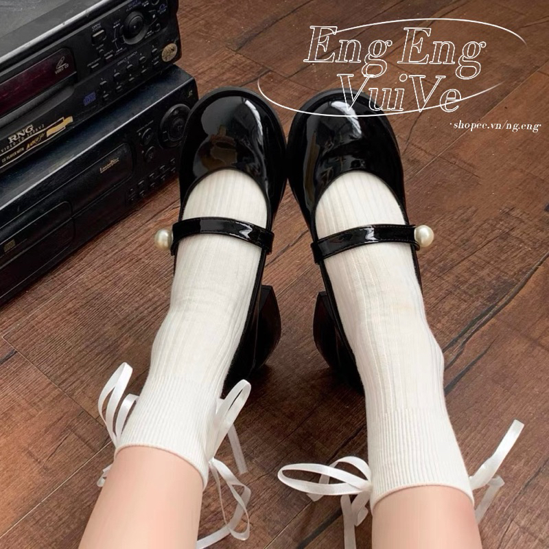 Giày Mary Jane Quai Ngọc Vintage 5cm