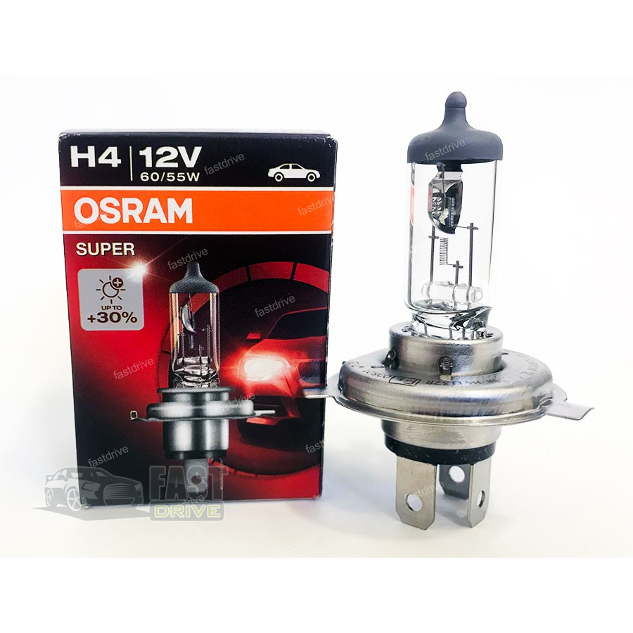 Bóng đèn Halogen Osram H4 super 60/55w 12v +30%