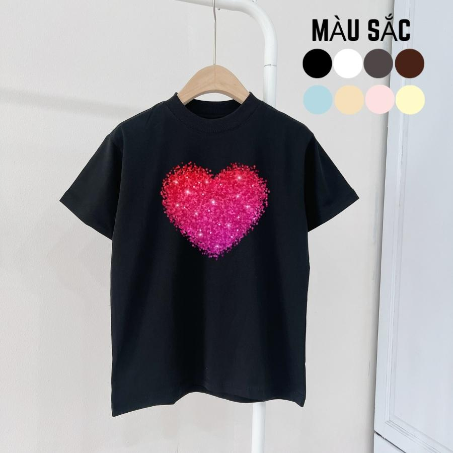 Áo Thun Nữ Baby Tee LYB mẫu Trái Tim hồng form slim nhỏ có size chất vải Cotton 100%